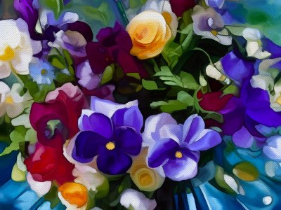 Pansies in blue